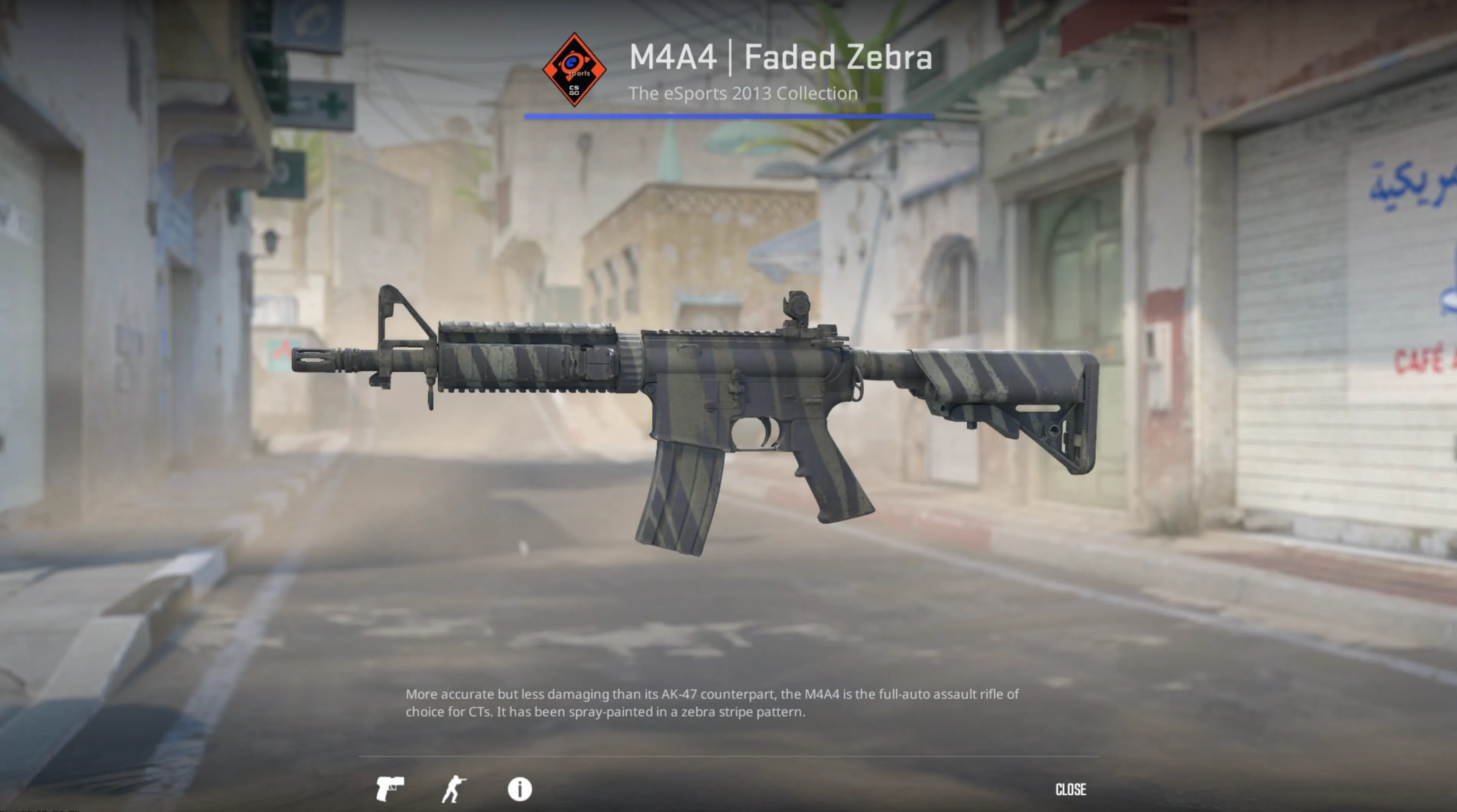 M4A4 Faded Zebra cs2
